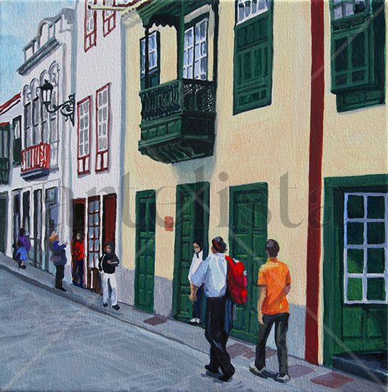 Calle Real Oil Canvas Landscaping