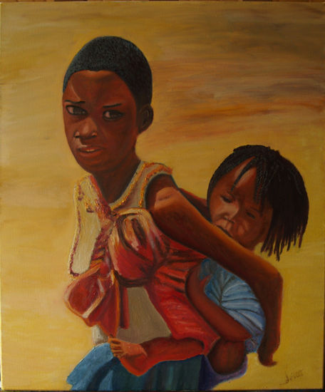 D15 Niña a la espalda (2010) Oil Canvas Figure Painting