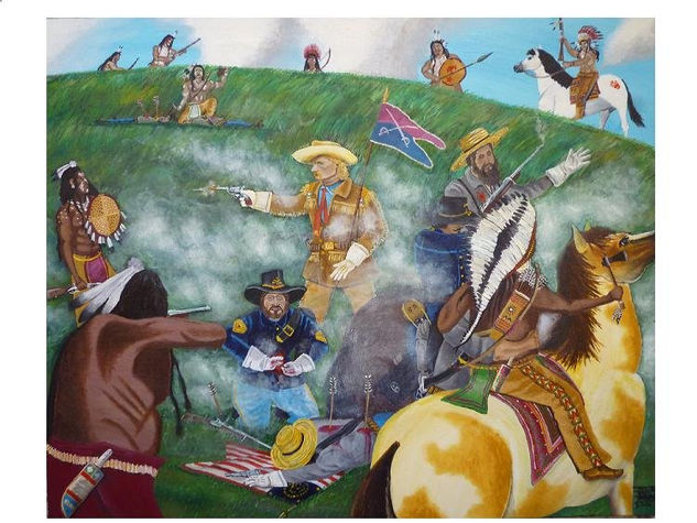 La ultima batalla del general Custer ( Little Bighorn, 1876 ) Óleo Lienzo Otros