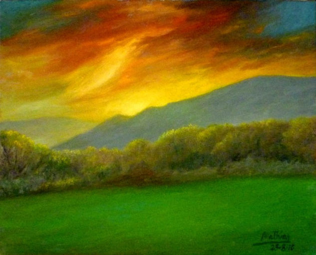 OCASO EN SAN LORENZO Oil Canvas Landscaping