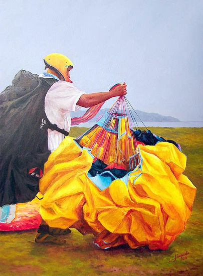 Paraglider amarelo Oil Canvas Sports