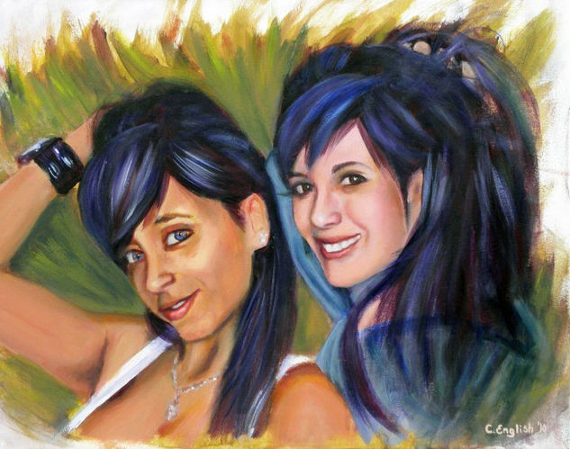 Jaz y Maru - Retrato Acrylic Canvas Portrait