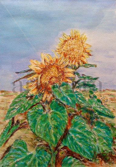 Girasoles Watercolour Paper Floral Painting