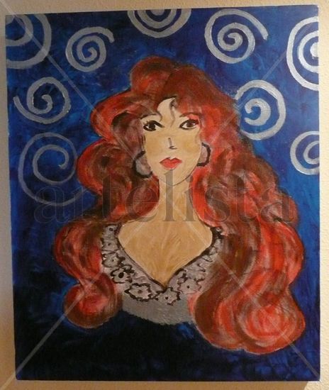 La Mujer de las Estrellas. Acrylic Canvas Portrait