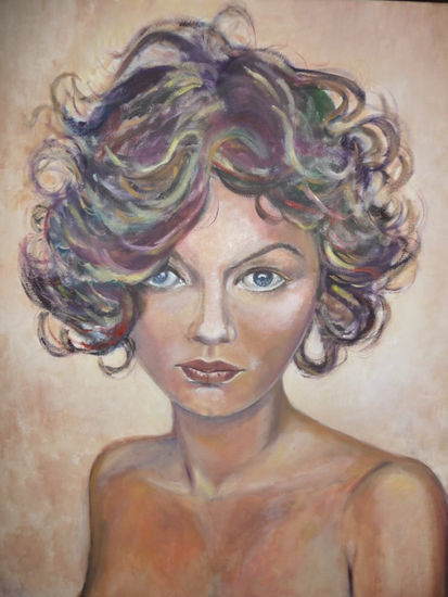 Une femme colorée Oil Canvas Portrait