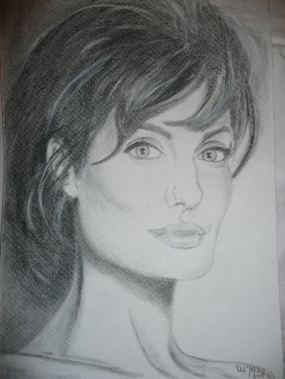 retrato (Angelina Jolie) Carboncillo