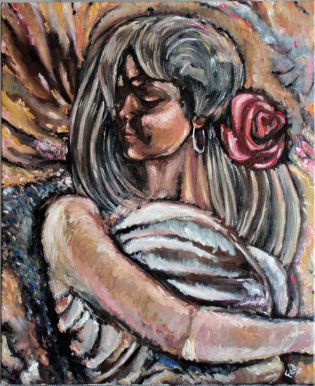 passion flamenca  tierra Oil Canvas Portrait