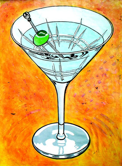 Martini Blues 140 x 105 cm. Acrylic Canvas Figure Painting