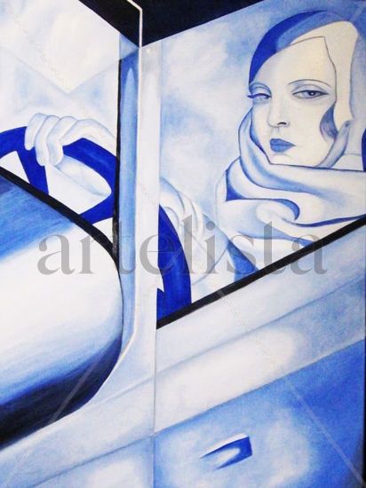 BLUE LEMPICKA Oil Canvas Portrait