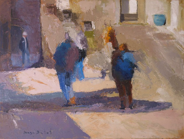 Paseando por Rupit Oil Canvas Figure Painting