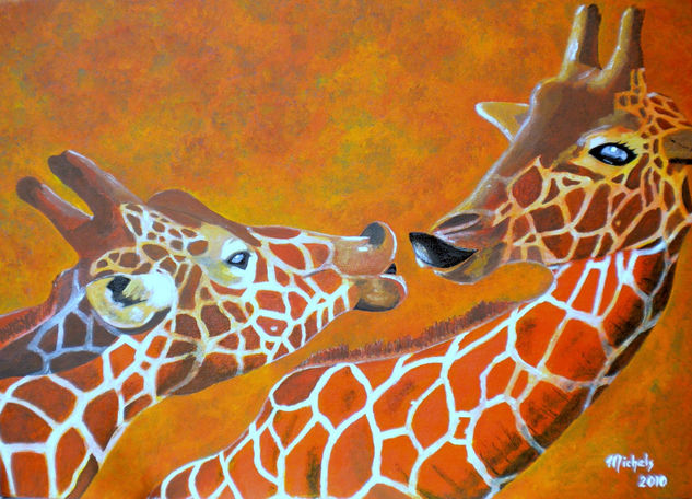 Deux giraffes Acrylic Canvas Animals