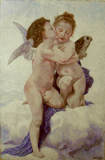 homenaje a Bouguereau Óleo Lienzo Desnudos