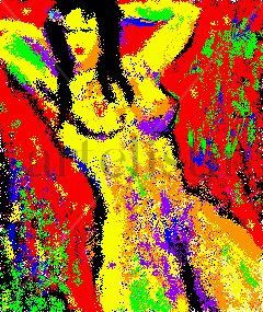 Mujer con flor en el cabello