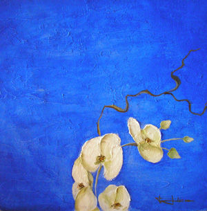 ORQUIDEA I Oil Panel Floral Painting