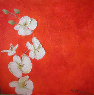 ORQUIDEA II Oil Panel Floral Painting