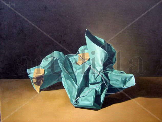 "Papel arrugado" Oil Canvas Still Life Paintings