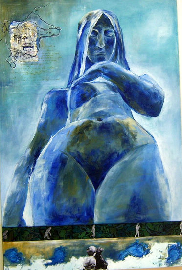 "100% De Certeza Não Há" Mixed media Canvas Figure Painting