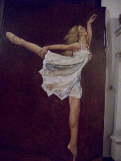 Bailarina Oil Panel Figure Painting