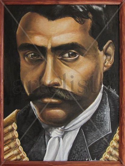 Emiliano Zapata Oil Panel Portrait