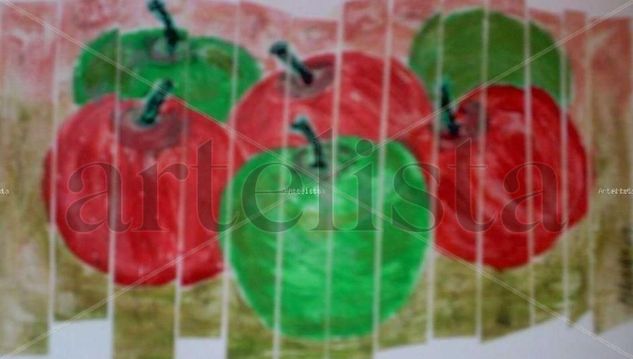 manzanas de colores Acrylic Card Still Life Paintings