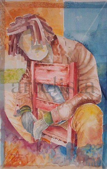 HOMBRE REALISTA Watercolour Paper Figure Painting