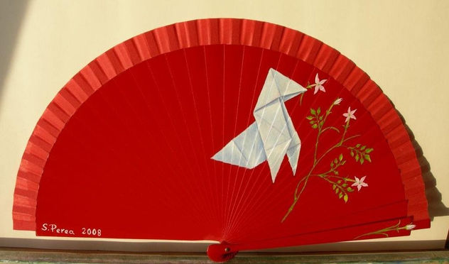 ABANICO CON PAJARITA