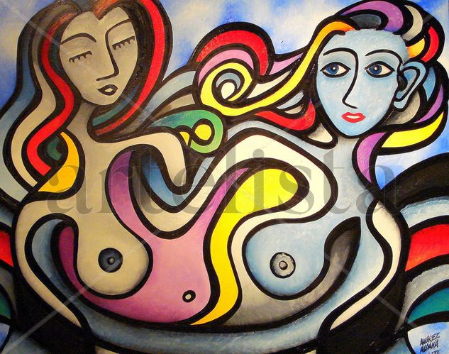 estudio de mujeres enamoradas VI Oil Canvas Nude Paintings