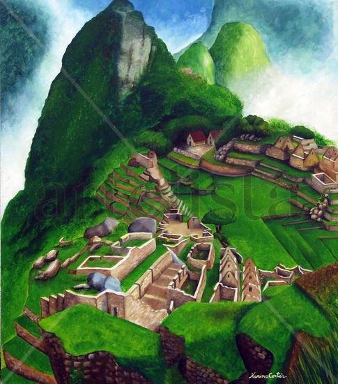 Cuadro al acrílico de MAchu Pichu Acrylic Panel Landscaping