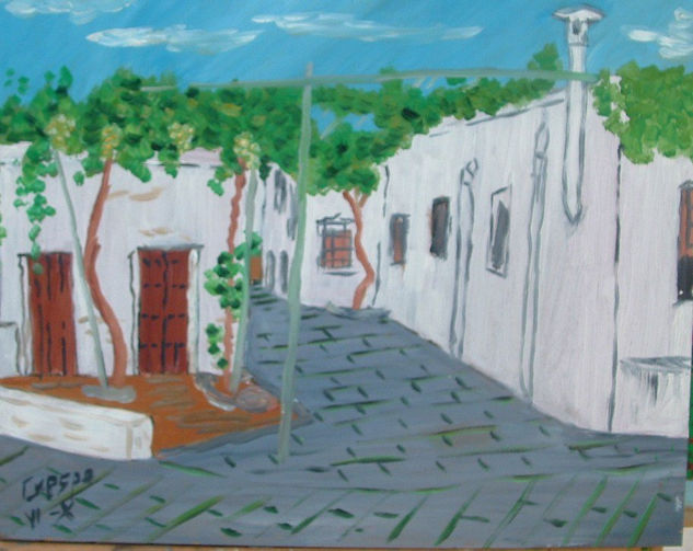 Casas antiguas de La ALqueria , Alpujarra de Crespo Oil Panel Landscaping