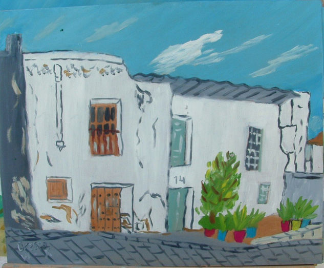 Casas de La Alqueria de Adra, Alpujarra de Crespo Oil Canvas Landscaping