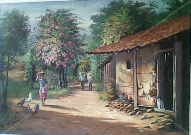 El guardián del umbral Oil Canvas Landscaping