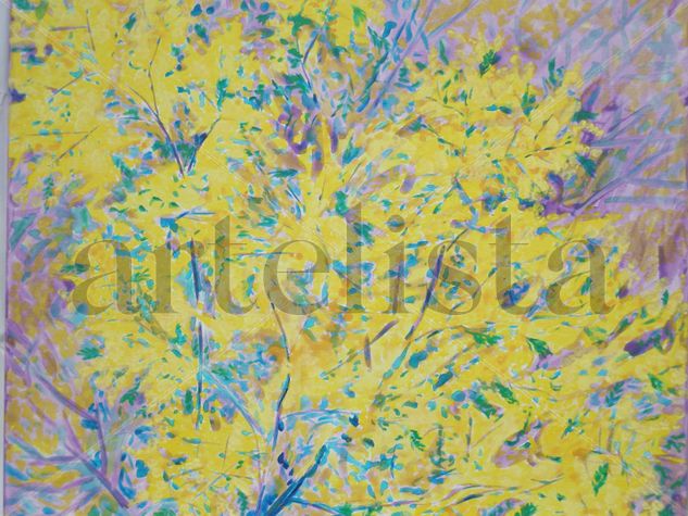 Mimosa Acrylic Canvas Floral Painting