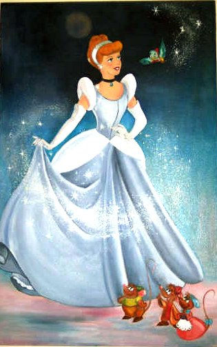 la cenicienta Oil Panel Figure Painting