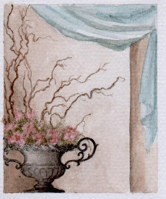 Ánfora con rosas. Boceto.
