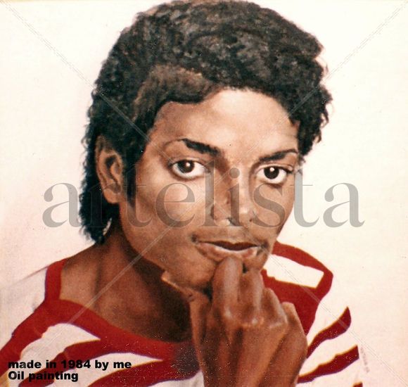 Retrato Michael Jackson - vendido -sold Oil Canvas Portrait