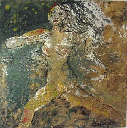 la corredora Mixed media Textile Nude Paintings