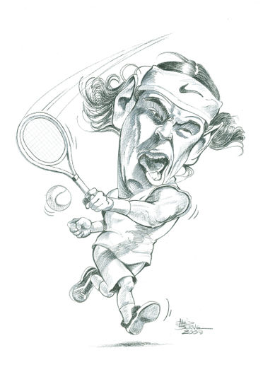 Caricatura Rafa Nadal Charcoal