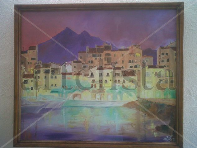 " PUERTO BANUS " MARBELLA Óleo Lienzo Paisaje