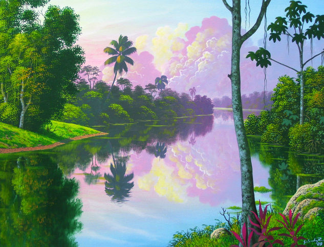 Reflejo de la Tarde Acrylic Canvas Landscaping