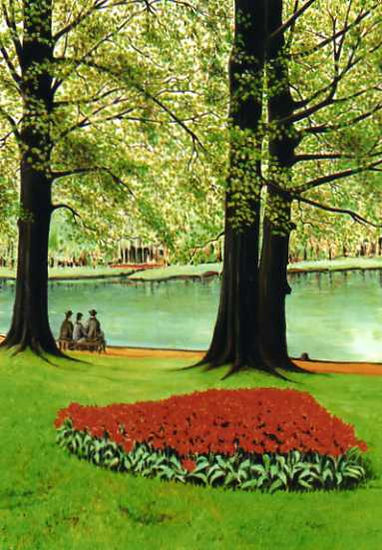 En el lago Oil Canvas Landscaping