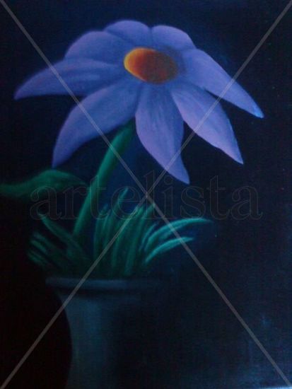 nocturna Acrylic Canvas Floral Painting