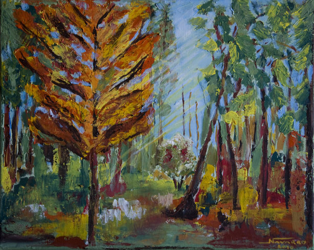 "Bosque en llamas" Acrylic Canvas Landscaping