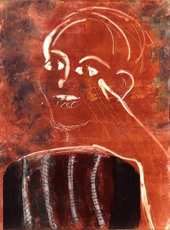 Boy with TShirt Monoprint