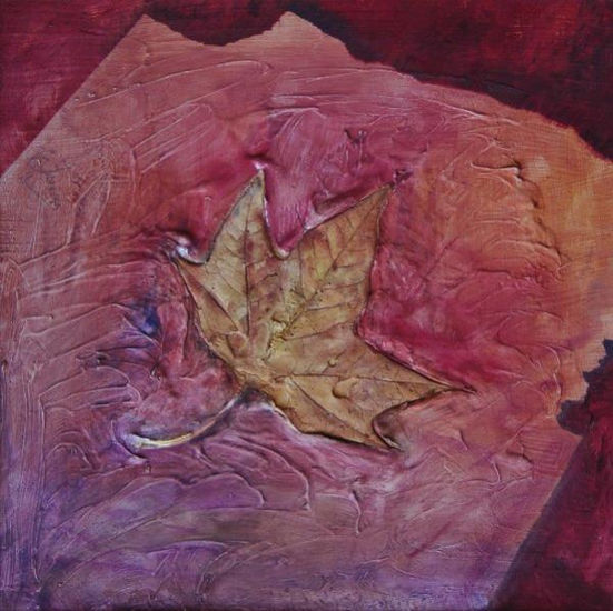 Hoja de otoño Oil Panel Floral Painting