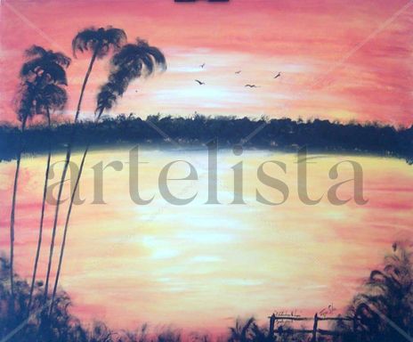 O Entardecer Na Lagoa