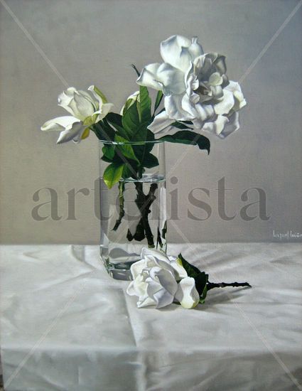 "Jazmines" Oil Canvas Floral Painting