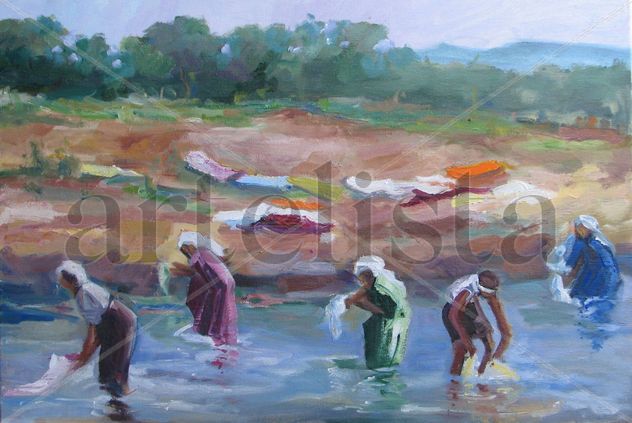 Lavando la ropa en el Rio