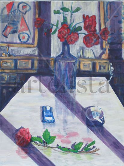 Fuera del florero Acrylic Canvas Still Life Paintings