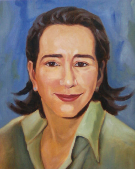 escritora dominicana Óleo Lienzo Retrato