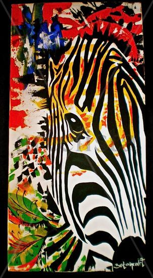 WILD ZEBRA *** Acrylic Canvas Others